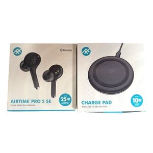 Zagg Airtime Pro 2 SE Truly Wireless Earbuds w/ Charging Pad Black Open Box